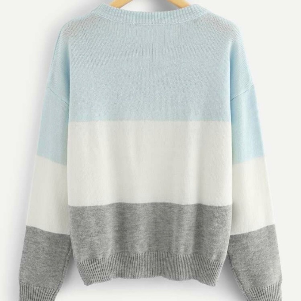 Blue and White Sweater